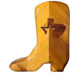 Boot Trinket Box Handcrafted Arthur Faison Jr Texas Cowboy Love Story Hinged
